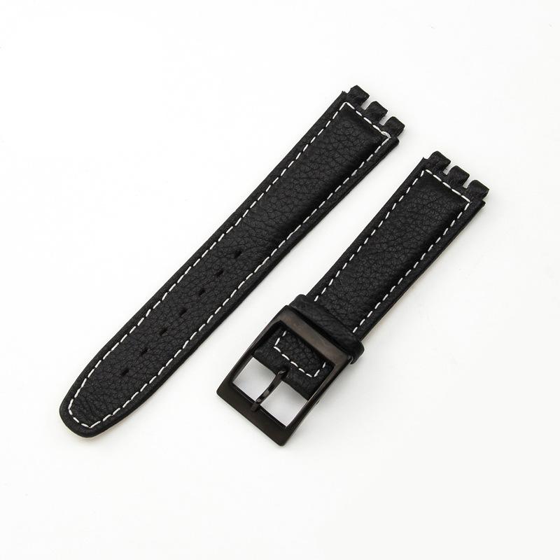 17mm 19mm Äkta Läder Klockarmband för Swatch YCS YAS YGS Armband Spänne Armband Män Sport Vattentätt Klockarmband