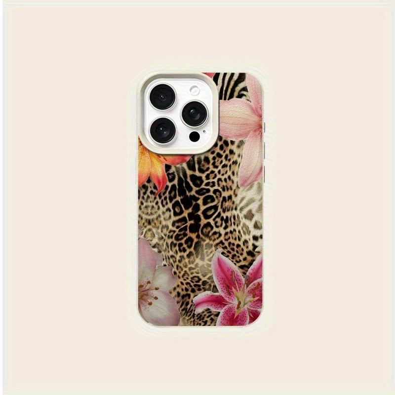 Vintage Floral Leopard Print Pattern Phone Case For iPhone 17 16 15 14 13 12 11 Pro Max XS X XR Plus 17 Air 16 15 Soft Cover