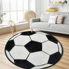 Round Sports Theme Carpet Mat Rug - Soccer Ball Baseball Basketball Patterned Home Decoration for Living Room Kids Room Home Mat