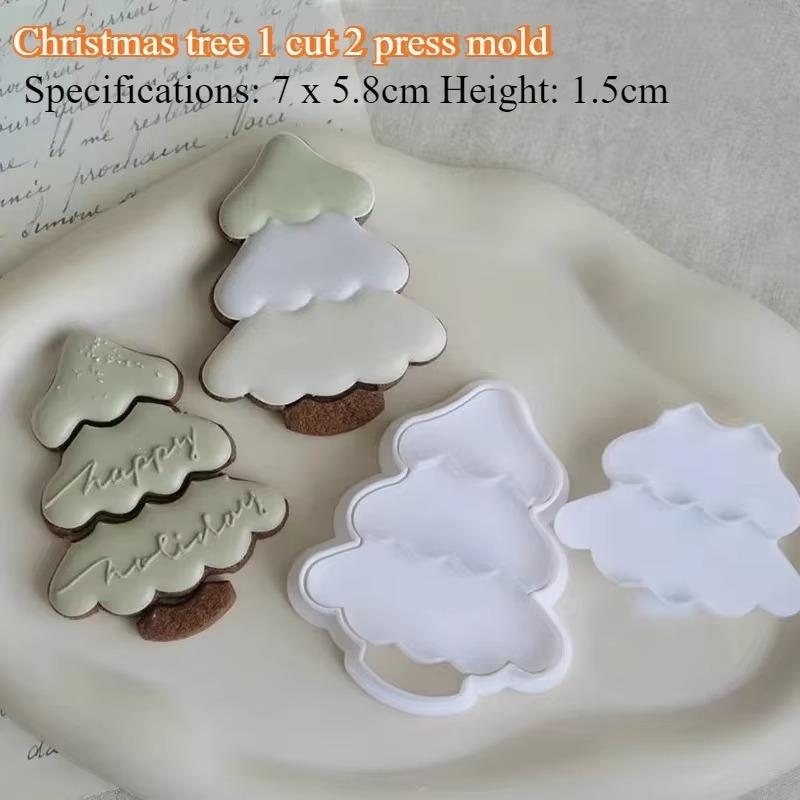 Cartoon Mini Christmas Biscuit Mold Marry Christmas Theme Cookie Cutter Embossing Mould Party Cupcake Baking Accessories Tools