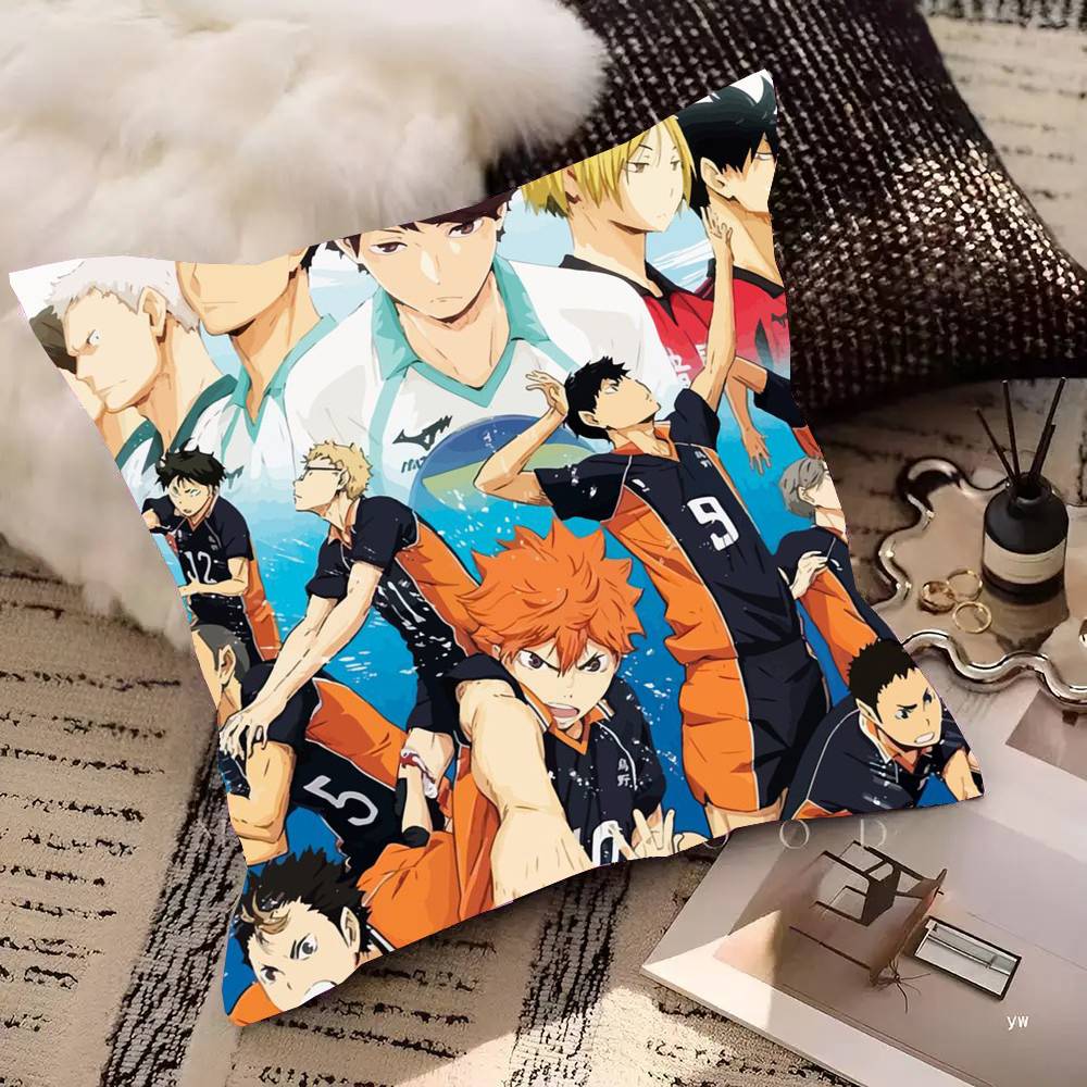 Volleyball Japanese Anime Manga Haikyuu Pillow Case Square Pillow Bedroom Sofa Leisure Comfort Cushion Car Home Decoration