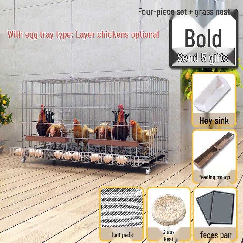 Large Automatic Chicken Coop with Folding Cage & Manure Cleaning System for Chickens, Ducks, and Geese