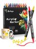Acrylic 24 Dot Fine Suitable for Plastic Kids Gift Markers, Colors, & Tip, Water-Based, Non-toxic, Odorless, Waterproof, Quick-Drying, Drawing,
