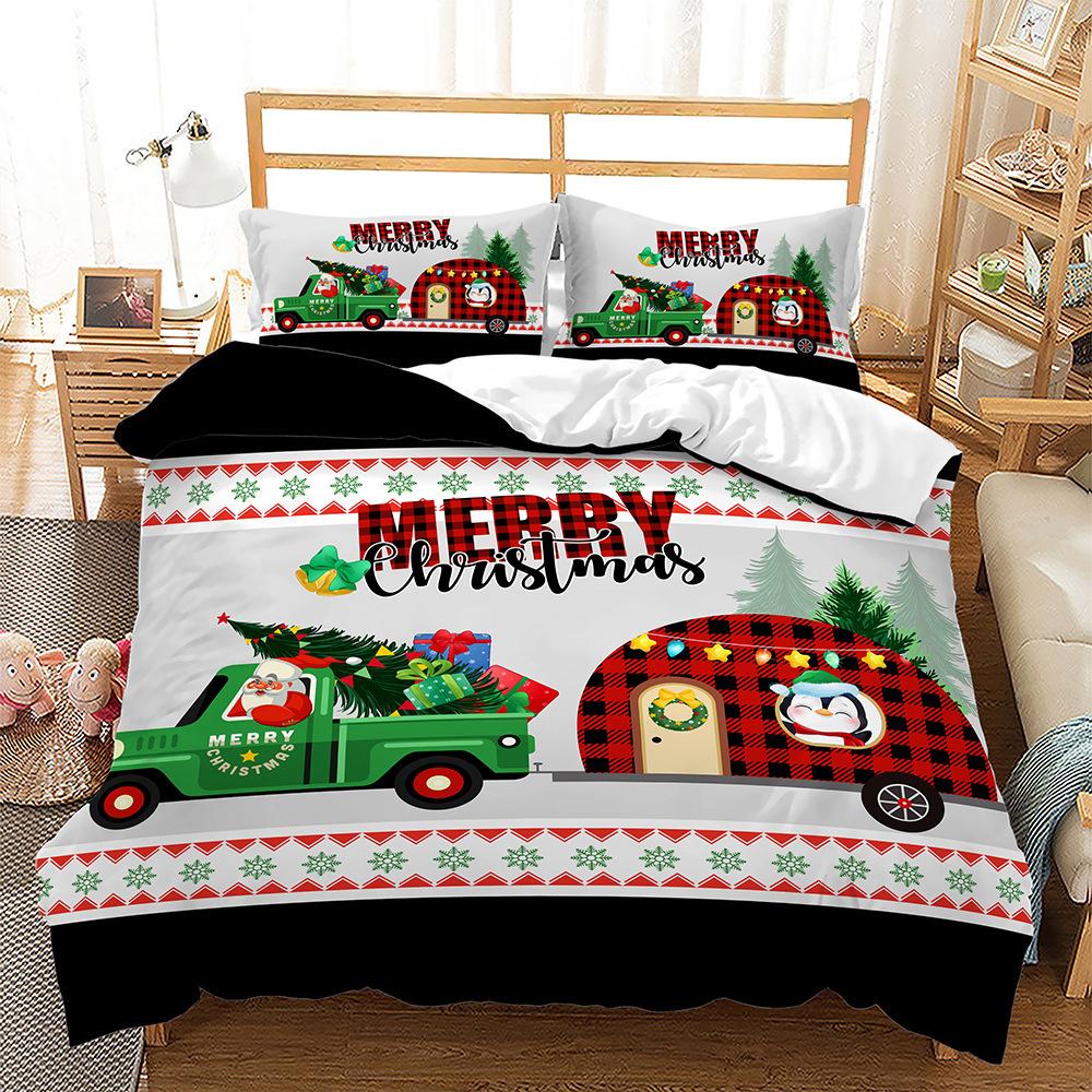 

Популярный рождественский трехпредметный набор Детское постельное белье Цифровая печать Пододеяльник 135 * 200 (two-piece set) 90g