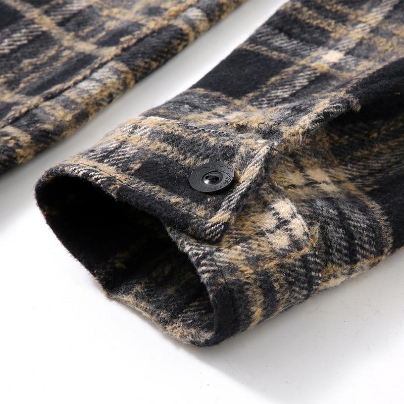 Men's Plus Size Plaid Flannel Shirt Lapel Collar Oversized Shacket 4XL‑10XL