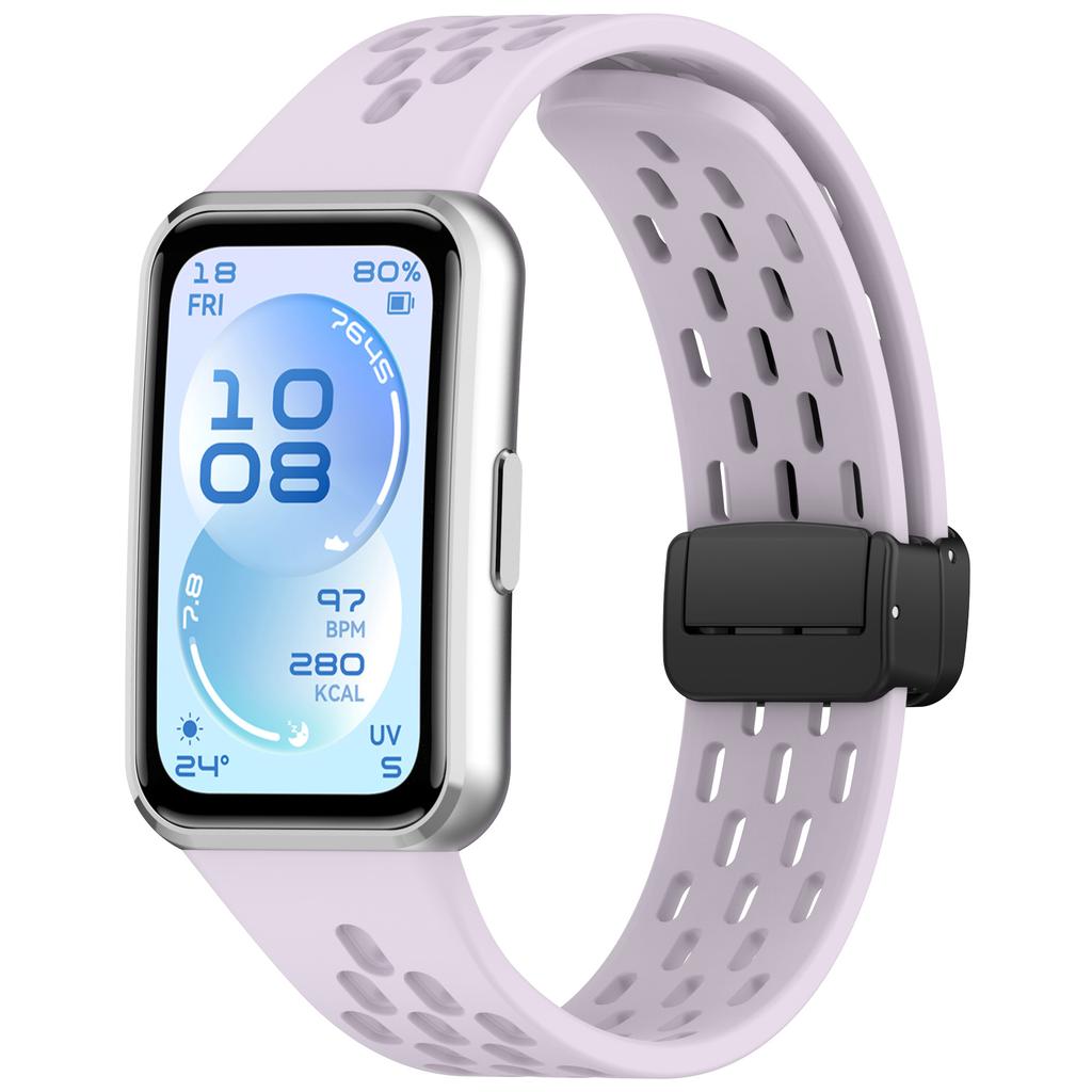 Silicone Magnetic Buckle Mesh Silicone Strap For Huawei Band 11Pro Sport Breathable Watch Band For Huawei Smart Band 11 NFC Replacement Bracelet Loop