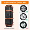 Qoosea Snow Cha Tire Cha For Car, Trucks, SUV Universal Emergency Snow Tire Cha, Adjustable Anti-Slip Tire Cables & Universal Fit (12 Pcs Orange
