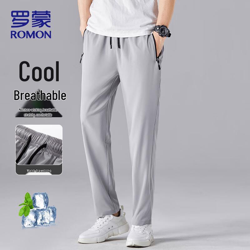 

ROMON Men s Ice Silk Straight-Leg Trousers 4XL