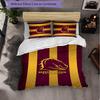 Set Biancheria da Letto in Microfibra con Fantasia Brisbane Broncos 3 Pezzi Decorazione Copripiumino per Camera da Letto Uso Domestico