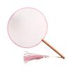 Chinese Style Blank Round Hand Fan Embroidery Dance Fan Wooden Silk Hand Fan  Home Decoration