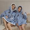 Autumn and winter sports and leisure warm TV blanket senior women's plush comfortable soft bathrobe warm fluffy robe