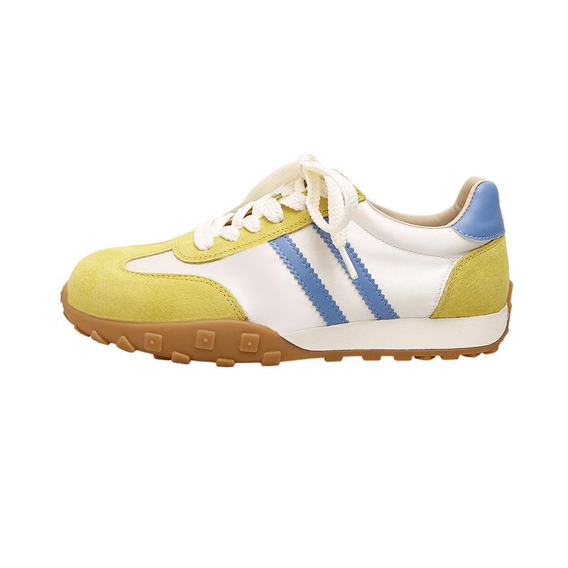 [sheii Su Yinyin]~ Cowhide version color matching retro platform casual sports shoes women's German training shoes Forrest Gump shoes women