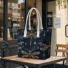Elegant Dragonfly Pattern Tote Bag Fashion Casual Large Capacity Daily Carry Handbag for Women