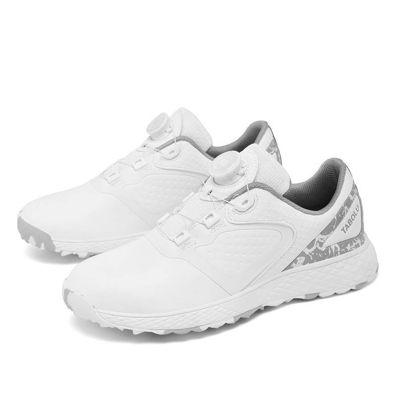 Golf Shoes Men and Women Couple Comfortable Waterproof Automatic Knob Telescopic Shoelaces Non-slip Fixing Nails Outdoor Sneakers