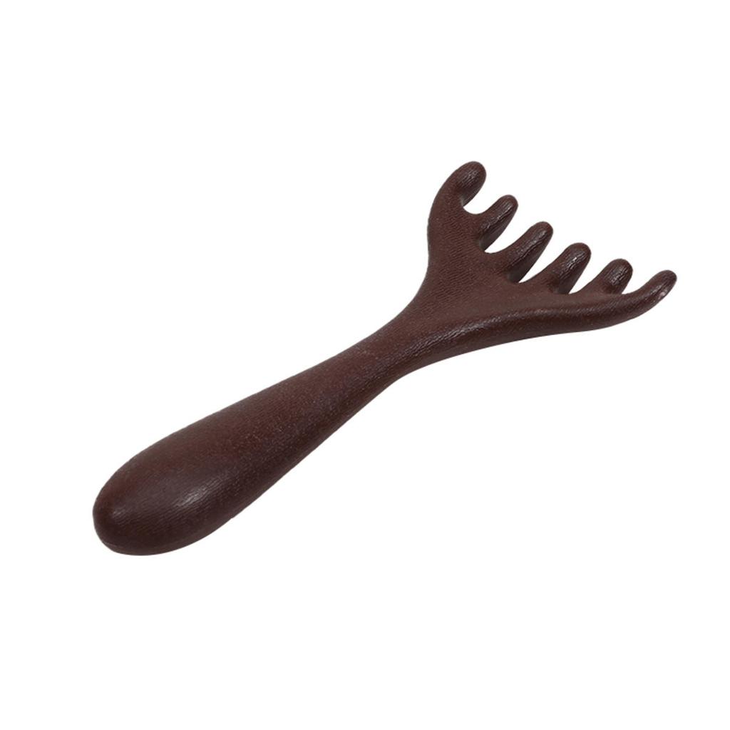 Head Meridian Massage Comb Anti-static Natural Wooden Wide Tooth Six-Claw Gua Sha Tool Scratcher Spa Promote Blood Circulation