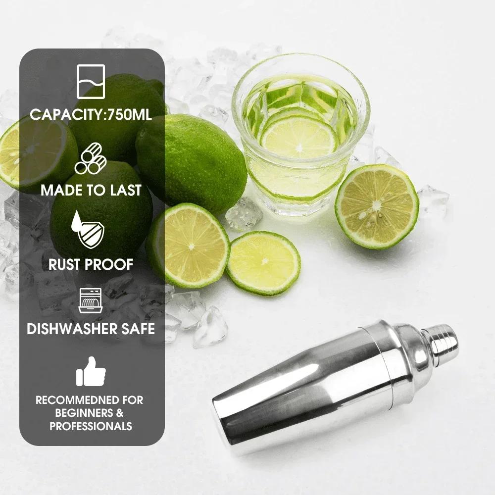 304 Stainless Steel Cocktail Shaker Mixer Wine Martini Boston Shaker For Bartender Drink Party Bar Tools