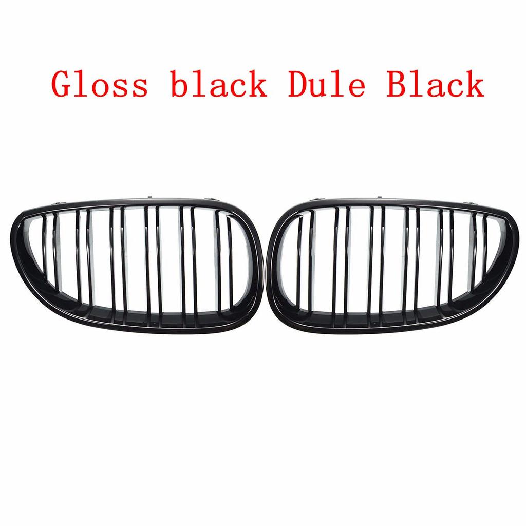 Blank Svart Front Nyre Grill Grill Panser Mesh Dobbel Linje Grill For BMW 5-serie E60 M5 E61 520i 545i 550i 535i 2003-2010