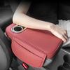PU-Leder Auto Mittelkonsole Armlehnenkissen mit 2 Getränkehaltern und Seitentasche Auto Erhöhtes Kissen Auto Armlehnenbezug