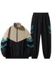 Men's 2026 Mesh Taslon Stand Collar Cardigan and Long Pants Sport Set
