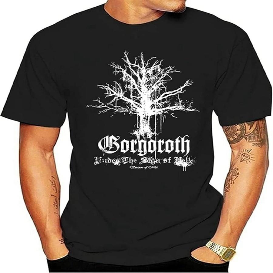 Смешная Футболка Gorgoroth Футболка Группы Футболка Мужская Хлопковая Футболка Мужская Летняя Фирменная Футболка Черная S