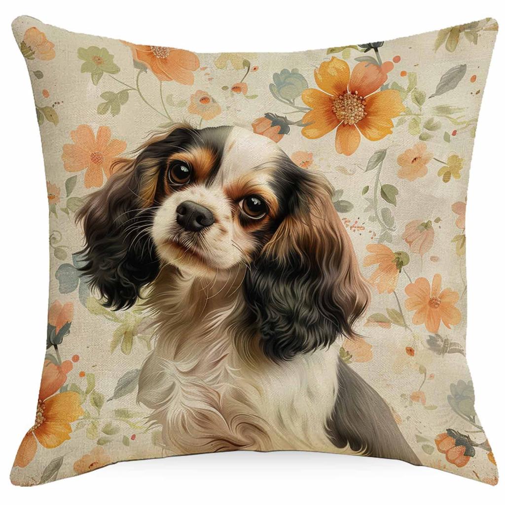 Flower Dog Pillow Case Home Sofa Cushion Pillow Case