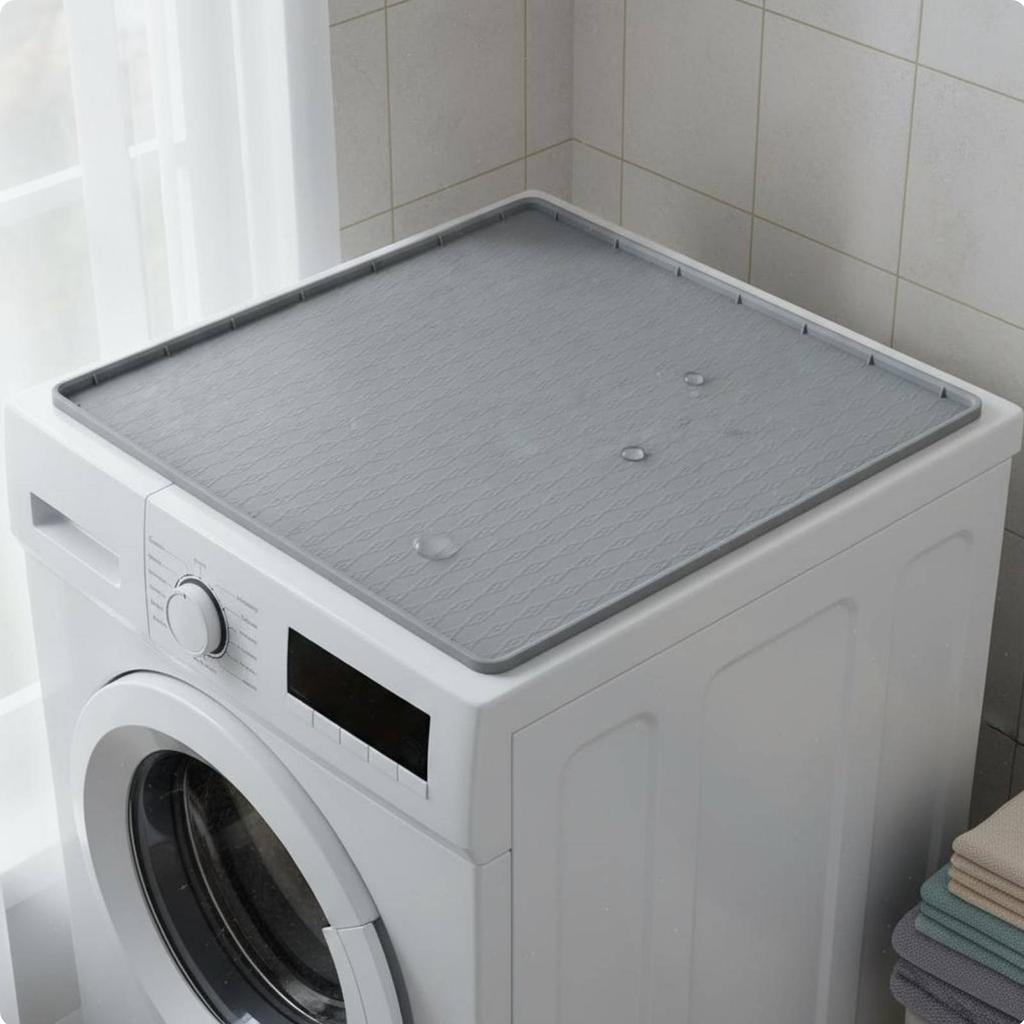 Washing Machine Top Cover Scuff Resistant Washing Machine Protector Mat Washer Top Cover Long-Lasting Silicone Dryer Topper