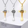 Vnox Saint Benedict Catholic Cross Pendant Necklace for Men Women, 50/60/70cm Stainless Steel Link Chain, Religious Jewelry Gift
