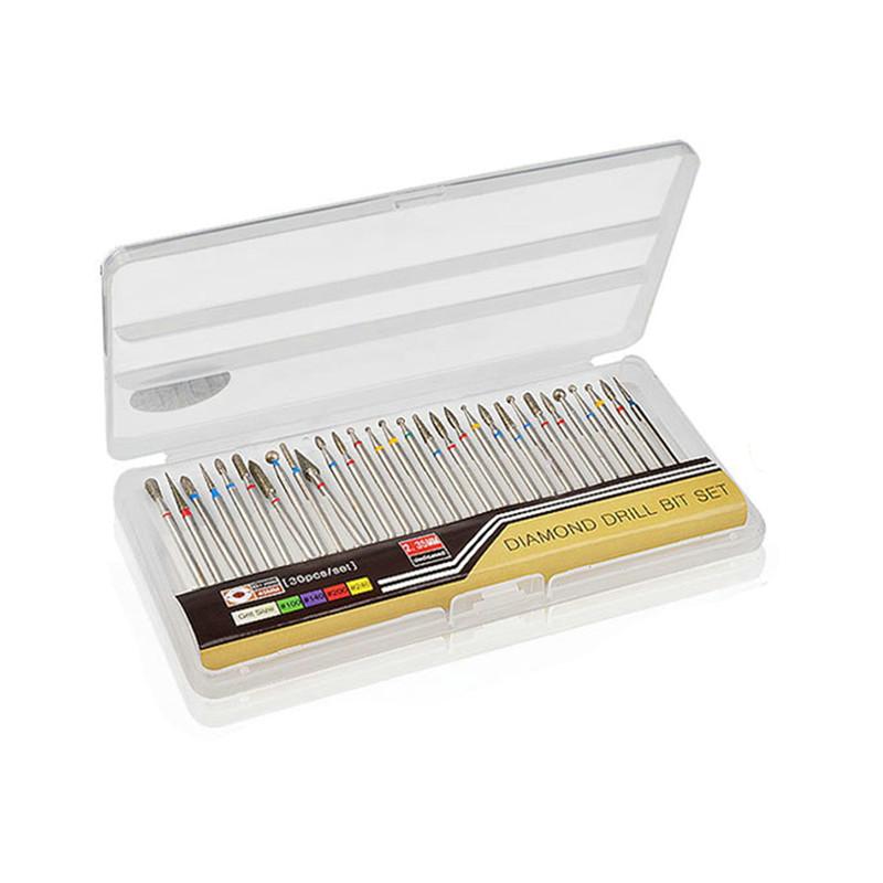 30 stücke Diamant Fräsen Bohrer Elektrische Nagel Dateien Hartmetall Polierer Cutter Für Maniküre Nagel Werkzeuge Volle Schönheit
