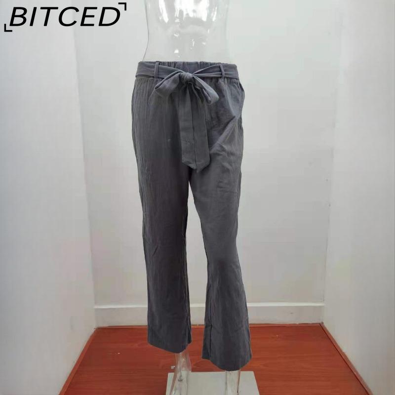 BITCED Dámské módní ležérní jednobarevné kalhoty a capris