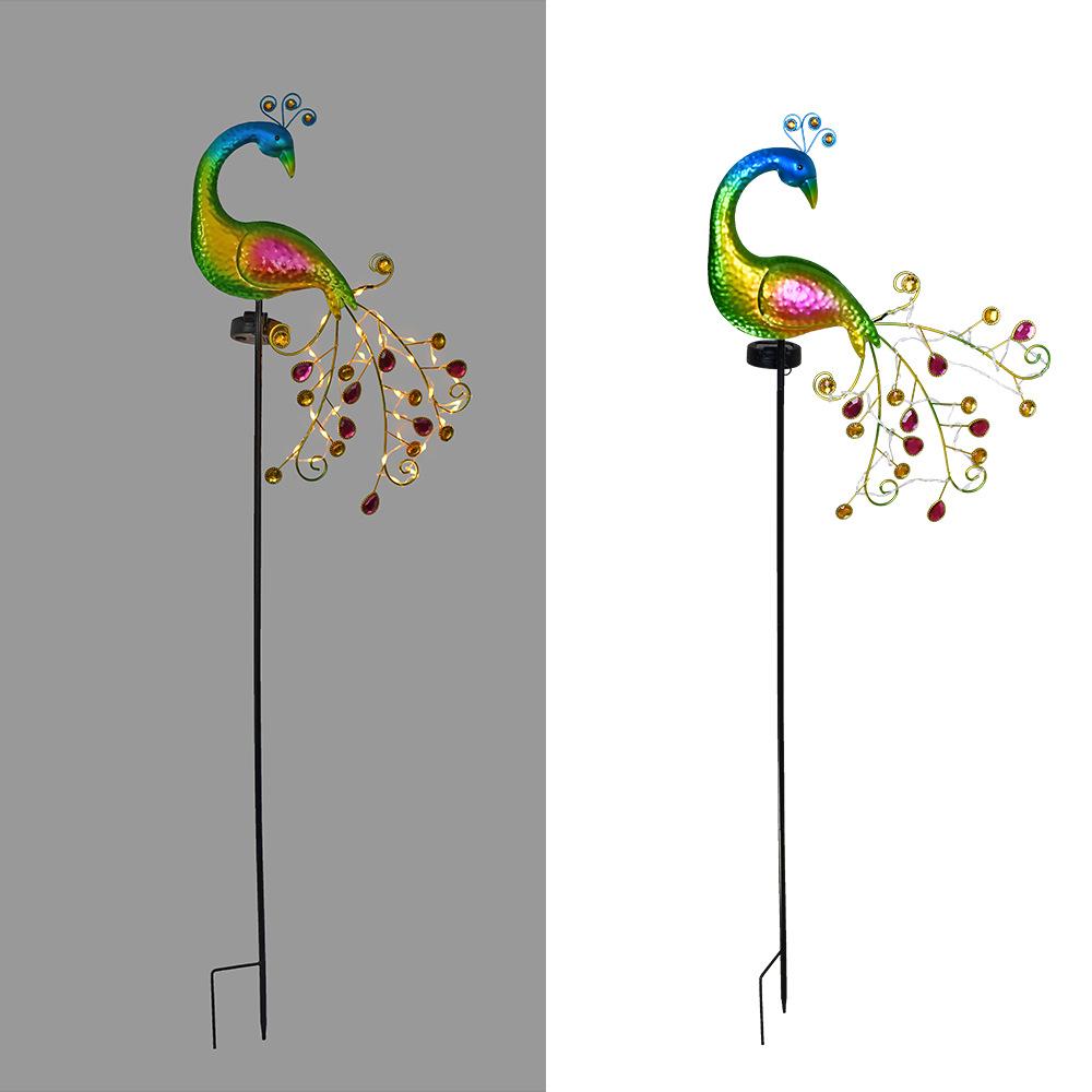 Solar Peacock Garden Decoration Lights Outdoor Lawn Statues Stake Lights For Villa Landscaping Solar Powered Ground Lights
