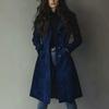 Women's Lapel Long Trench Coat Casual Outerwear for Fall and Winter Wear