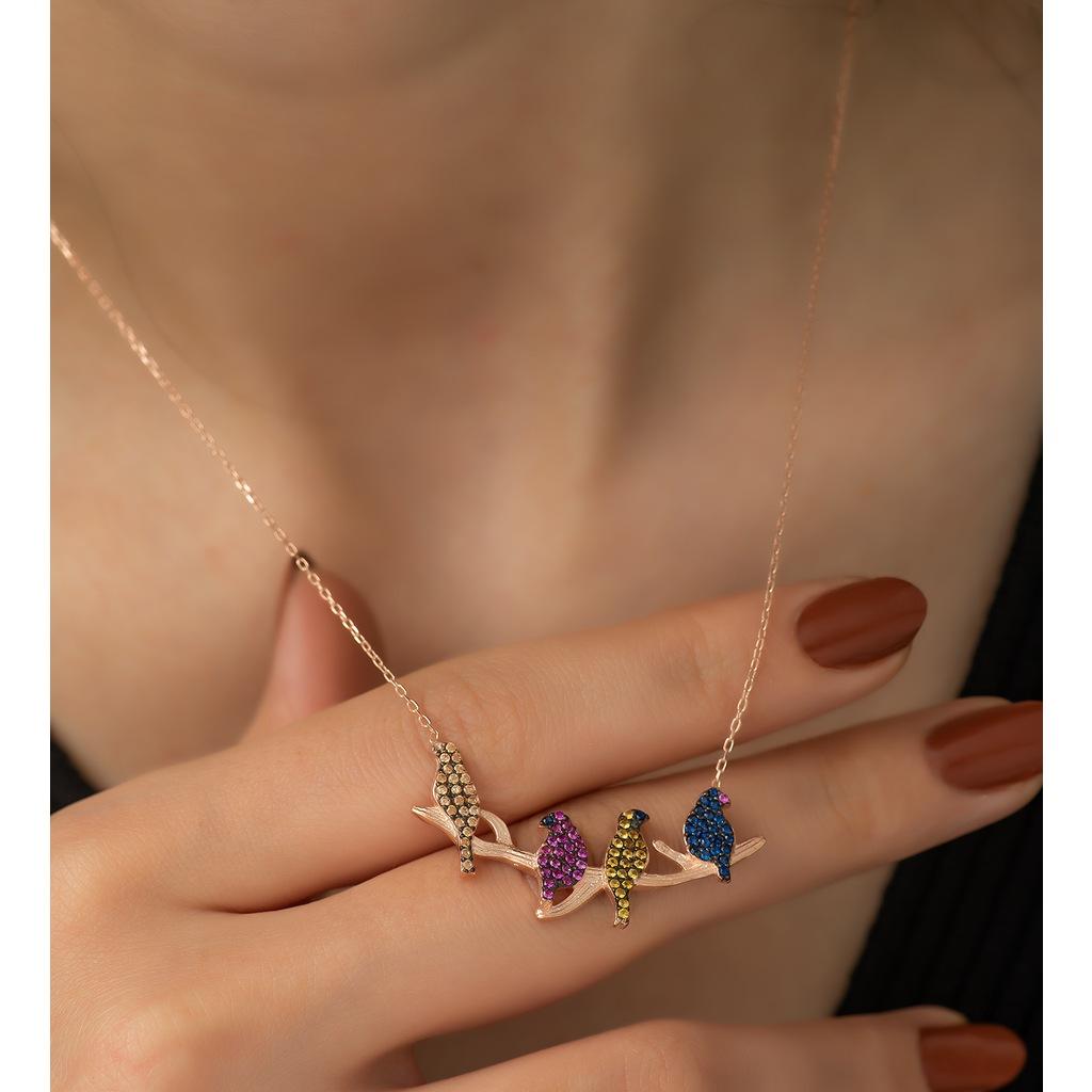 Buy 925 Sterling Silver Colorful Birds 