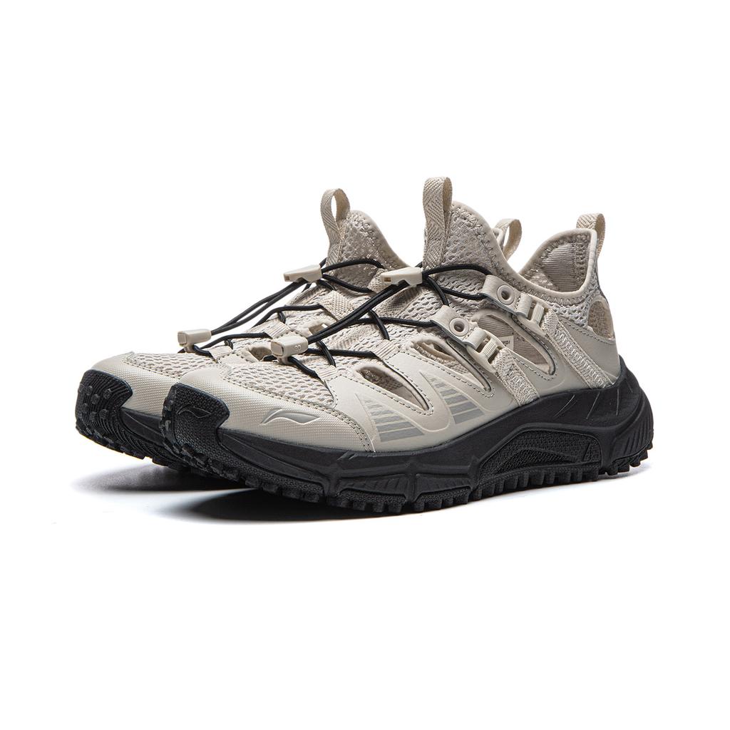 Li Ning Zhi Feng V2 Soft Rebound Casual Running Shoes Women Sneakers Gravel-White Gray ARSW122-1