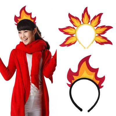 Fasce Punk Demoniaca Testa di Fiamma Accessorio Artistico Gotico per Capelli per le Feste Fiamma Argentata per Feste Discoteche