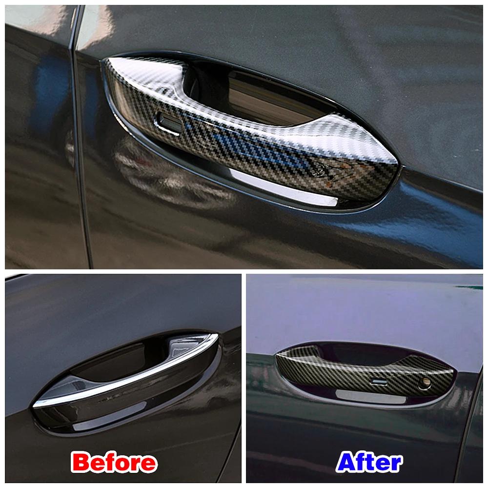 Für Volkswagen VW Golf 8 MK8 2020 2024 LHD Carbon Faser Farbe Ändern Chrom Türgriff Abdeckung Trim Schutz Aufkleber