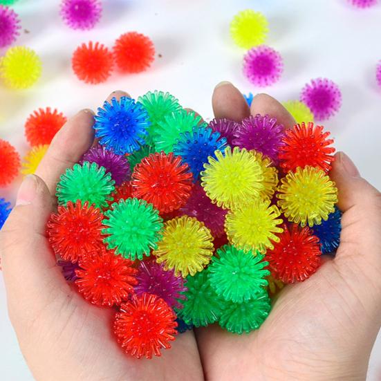 50Pcs Spiky Hedge Balls Multicolor Mini Porcupine Balls Stress Relief Soft Small Massage Ball Sensory Fidget Toy Birthday Party Favors