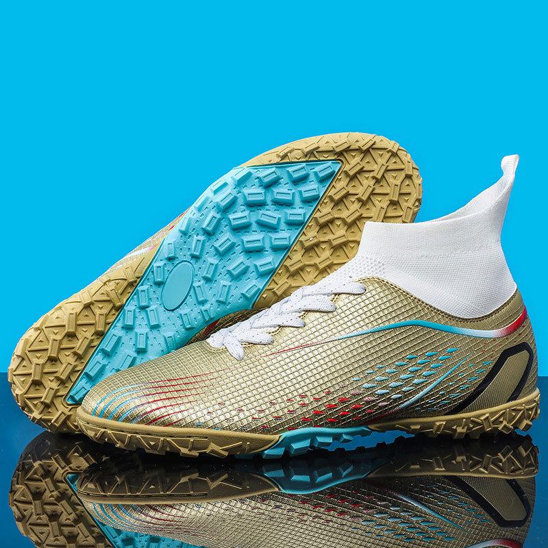 Professional Sports Soccer Shoes Men's High Top Student Teen Male TF Broken Nails Girl Training Adult Game