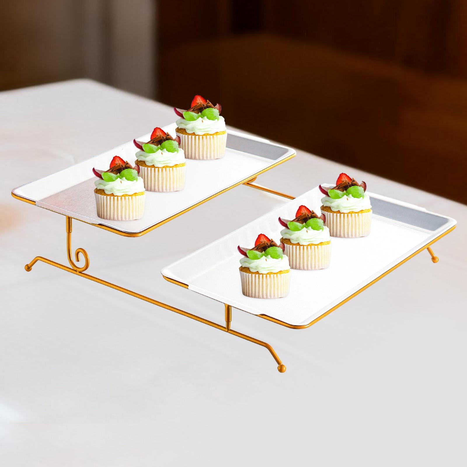 

Modern Stainless Steel Fruit Platter Multi Layer Serving Tray for Party Sweets and Table Decoration срібний