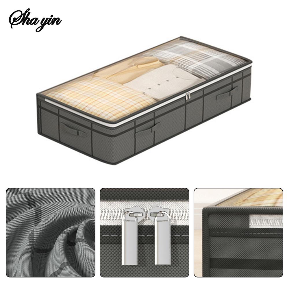 1PC Foldable Non-woven Bed Bottom Storage Bag Large Capacity Clothing Blanket Storage Bag Tidy Bedroom Closet Dust