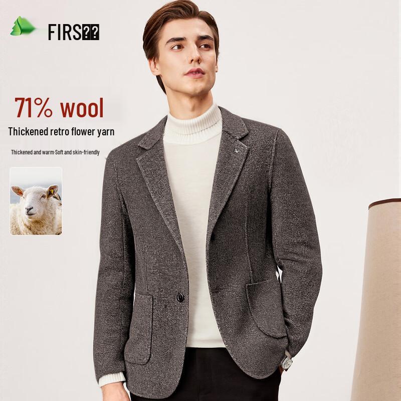 FIRS Men's Thickened Wool Blend Autumn/Winter Business Casual Coat