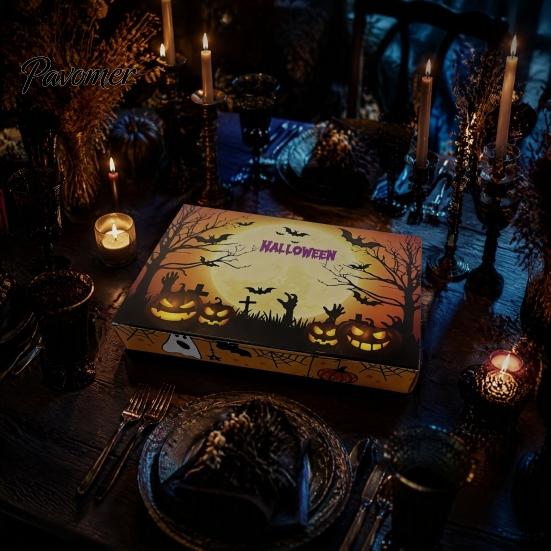 Halloween Party Table Decorations 3D Printed Figures with Gift Box, Small Flexible Fidget Toys Set, Pumpkin Bucket Stuffers Cute Grim Reaper,