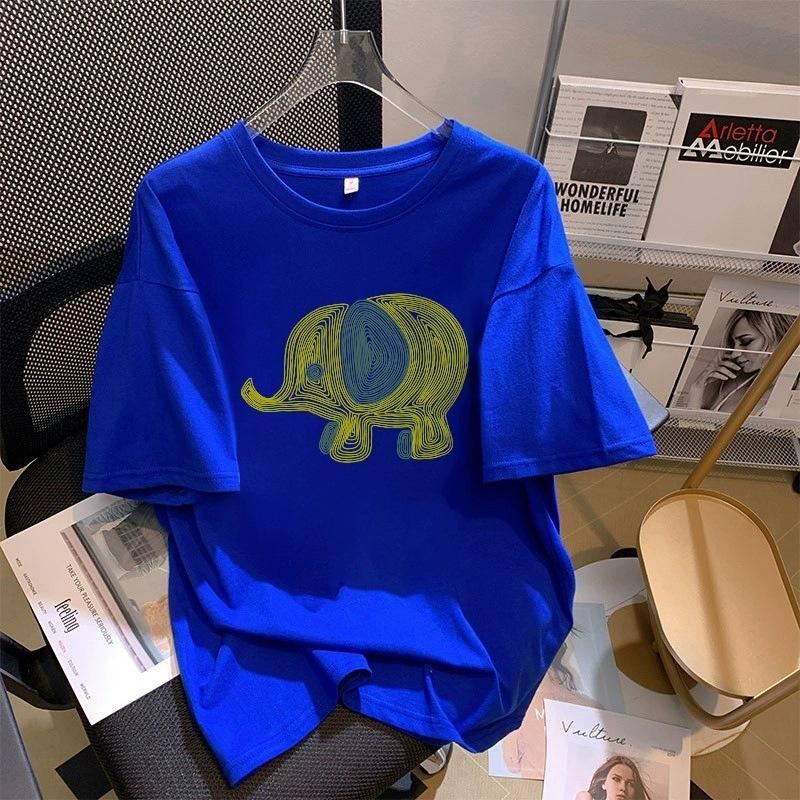 Tricou cu mânecă scurtă din bumbac pur, alb, pentru femei, de vară, nou, de dimensiuni mari, design lejer, imprimat, subțire, cu mânecă jumătate