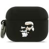 Pouzdro Karl Lagerfeld Silikonové             Karl&Chaupette Head 3D pro AirPods Pro 3 černé