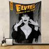 Elvira Mistress of the Dark Tapestry Wall Hanging, Horror Hostess Gothic Art, Retro Halloween Wall Decor for Bedroom Dorm