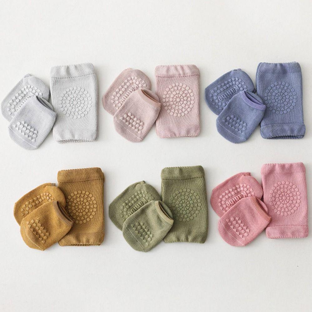 Anti Slip Infant Learning Socks Breathable Knee Protector Socks Baby Knee Pads Set Toddlers