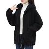 Women's Lamb Wool Sweatshirt Plus Velvet Autumn and Winter Loose Korean Style Zipper Pocket Cardigan Thickened Jacket