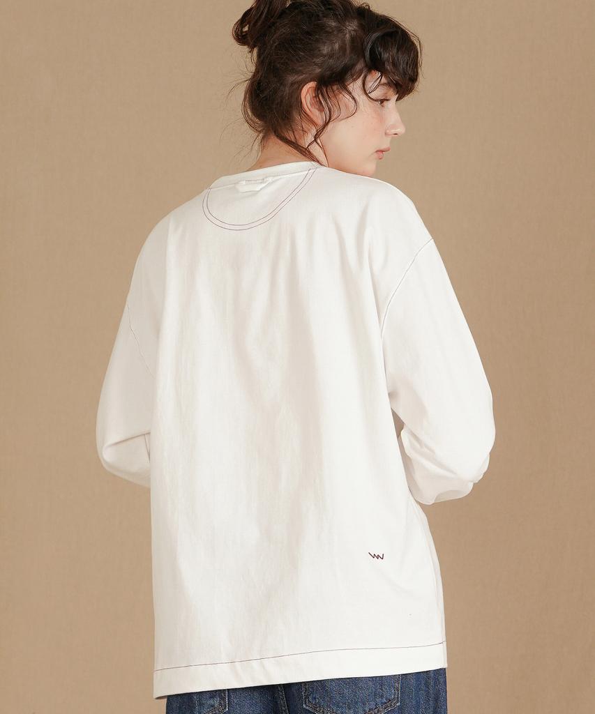 WV PROJECT Hyde Long Sleeve T-Shirt Ivory Jilt7789