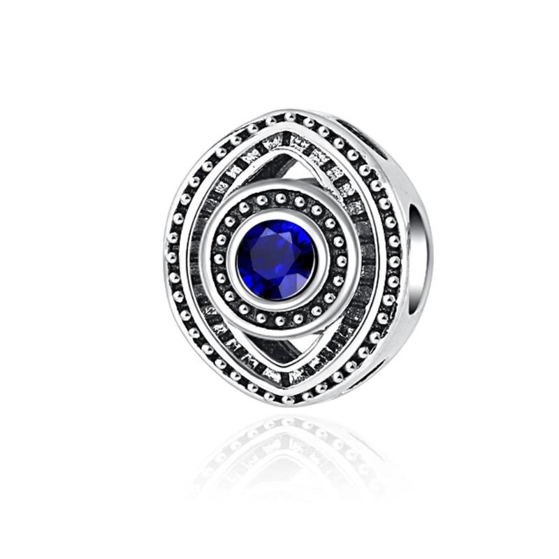 925 Silver Eye of Greece Devil Pendant Charm Bead for DIY Women Jewelry Bracelet Necklace