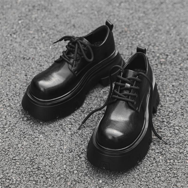 Fashion New Casual Leather Business Shoes Thick Soled Big Toe Oxford Shoes Original Derby Footwear Design Formal Dress Shoes for Men