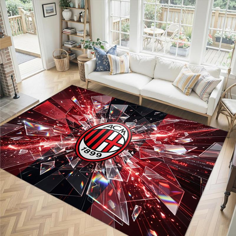 AC Milan Design Crystal Velvet Carpet Cozy Non?Slip Printed Rug For Bedroom Living Room Entrance